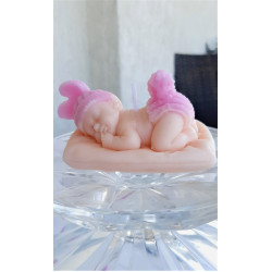 Marturii botez fetite bebe roz pe perna, lumanari ceara soia Marturii botez fetite bebe roz pe perna, lumanari ceara soia