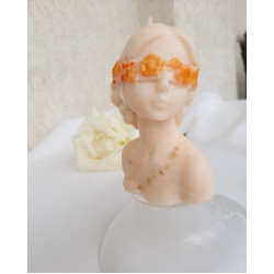 Lumanare - marturie nunta Zeita pictata cu ochii acoperiti, ceara naturala