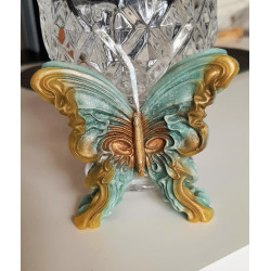 Lumanare fluture mare decorat, marturii din ceara soia
